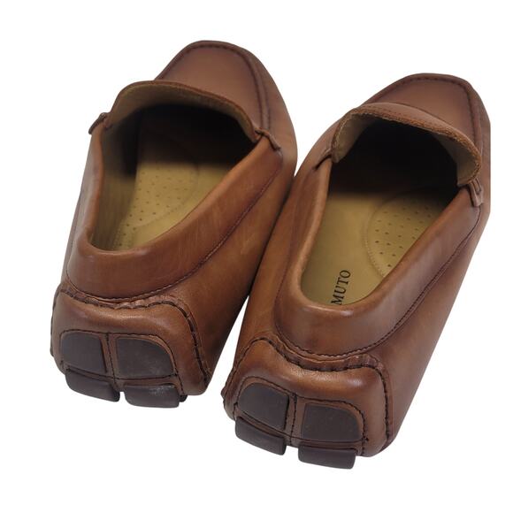 Vince Camuto Esmail Mens 10.5M Brown Leather Penny Driving Loafers - Picture 7 of 11